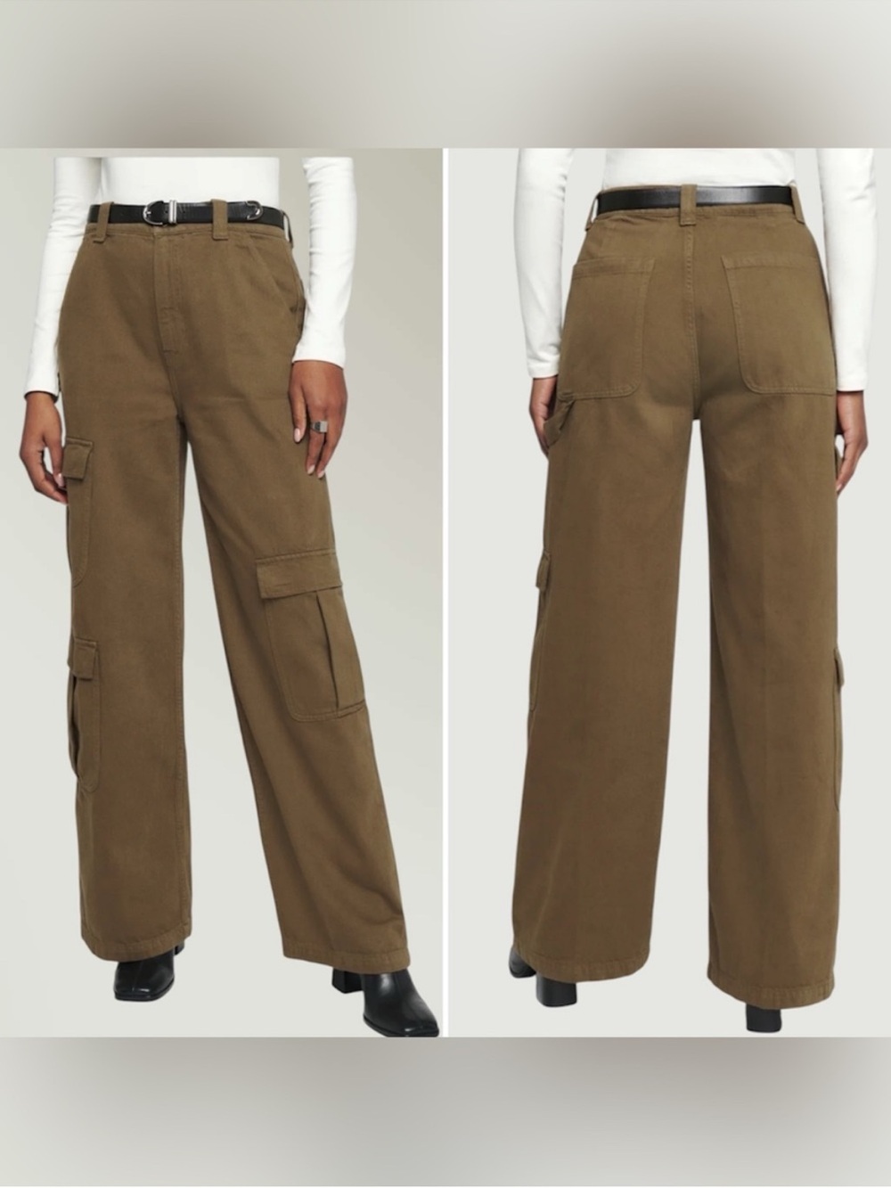 Reformation Landy Cargo Jeans - Olive